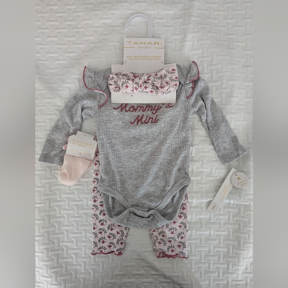 Tahari baby 4 piece set, 3-6 m